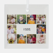 10フォトコラージュ通年レビュー・クリスマス ガラスオーナメント (裏面)