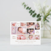 10フォトコラージュ高揚引用文メリークリスマス シーズンポストカード (スタンド正面)