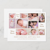 10フォトコラージュ高揚引用文メリークリスマス シーズンポストカード (正面/裏面)