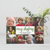 10フォトコラージュ – メリークリスマスレトロストライプ シーズンカード (スタンド正面)