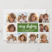 10フォトコラージュ – メリークリスマスレトロストライプ シーズンカード (正面)
