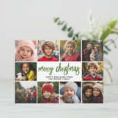 10フォトコラージュ – メリークリスマスレトロストライプ シーズンカード (スタンド正面)