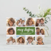 10フォトコラージュ – メリークリスマスレトロストライプ シーズンカード (スタンド正面)