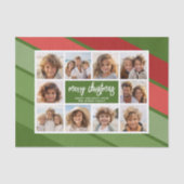 10フォトコラージュ – メリークリスマスレトロストライプ 薄葉紙 (正面)