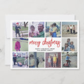 10フォトコラージュ – Merry Christmasティール(緑がかった色)植物学 シーズンカード (正面)