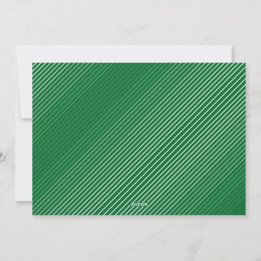 10フォトコラージュ – Merry Christmas ストライプ Green シーズンカード (裏面)