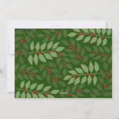 10フォトコラージュ – Merry Christmas Green Botanical シーズンカード (裏面)