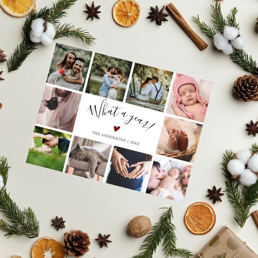 10フォトコラージュWhat A モダン Year シーズンポストカード