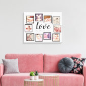 10フォトコラージラブファミリー キャンバスプリント (インサイチュ (リビング))