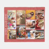 10フォトシンプルバラモダン赤シック名 フリースブランケット (正面(横))