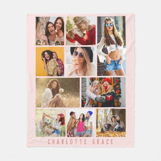 10フォトシンプルモダンピミニマルンクスタイリッシュ名 フリースブランケット (正面)