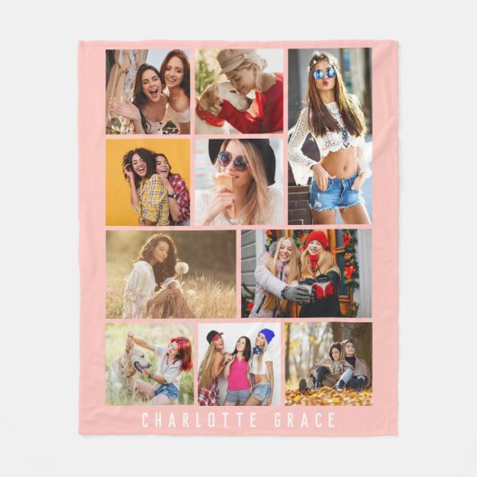 10フォトシンプルモダンピミニマルンクスタイリッシュ名 フリースブランケット (正面)