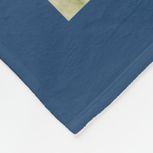 10フォトシンプルモダンミニマル青スタイリッシュ名 フリースブランケット (角)