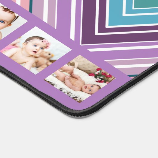 10フォトジグカラフルザグパーソナライズされた デスクマット (コーナー)