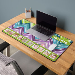 10フォトジグカラフルザグパーソナライズされた デスクマット
