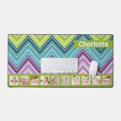 10フォトジグカラフルザグパーソナライズされた デスクマット (キーボード&マウス)