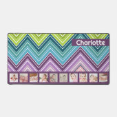 10フォトジグカラフルザグパーソナライズされた デスクマット (正面)