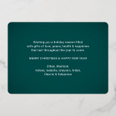 10フォトティール(緑がかった色)グリーンメリークリスマスコラージュモダン 箔シーズンカード (裏面)