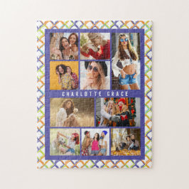 10フォトトレンディーモダンカラフルジオメトリック名 ジグソーパズル