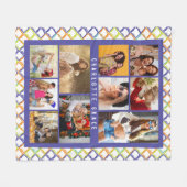 10フォトトレンディーモダンカラフルジオメトリック名 フリースブランケット (正面(横))