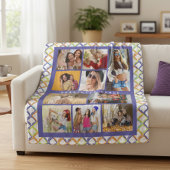 10フォトトレンディーモダンカラフルジオメトリック名 フリースブランケット