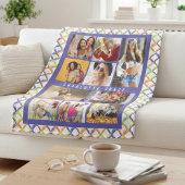 10フォトトレンディーモダンカラフルジオメトリック名 フリースブランケット