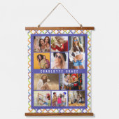 10フォトトレンディーモダンカラフルジオメトリック名 吊り下げ型タペストリー (正面)