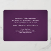 10フォトパープルメリークリスマスコラージュモダン 箔シーズンカード (裏面)