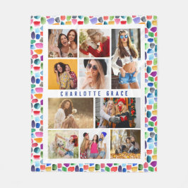 10フォトモダンウォータカラフルーの色抽象芸術名 フリースブランケット