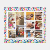 10フォトモダンウォータカラフルーの色抽象芸術名 フリースブランケット (正面(横))