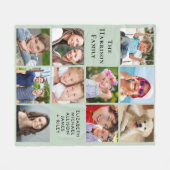 10フォトモダンコラージュセージグリーン フリースブランケット (正面(横))