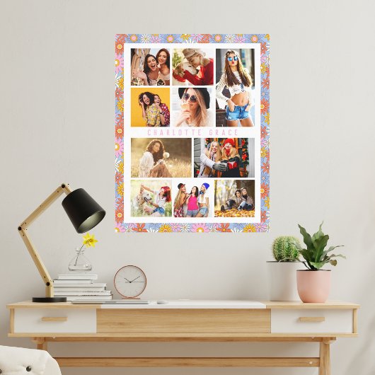 10フォトモダントレンディーヒッピーフローラスタイリッシュ名 キャンバスプリント