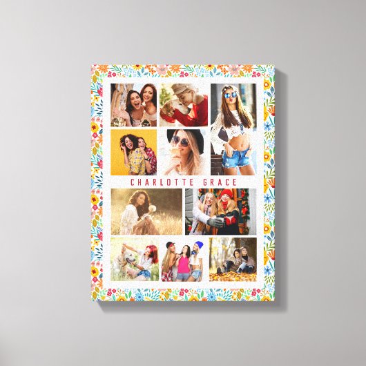 10フォトモダントレンディーフローラスタイリッシュ名 キャンバスプリント (正面)