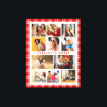 10フォトモダントレンディーレッドプレスタイリッシュイド キャンバスプリント<br><div class="desc">10フォトモダントレンディーレッドプレイド名スタイリッシュキャンバス印刷ウォールアートは、簡単のためのお気に入りの写真の10の機能と迅速なDIY独自の写真のコラージュを追加する。あなたの名前でパーソナライズし、赤い格子模様で囲まれた。クリスマス、誕生日、母の日、姉妹、友人などのための完璧な最高のギフトを作る。設計： © Evco Studio</div>