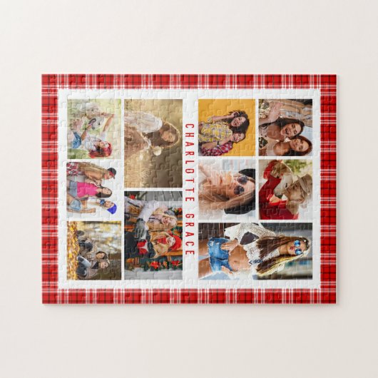 10フォトモダントレンディーレッドプレスタイリッシュイド ジグソーパズル (横)