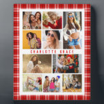 10フォトモダントレンディーレッドプレスタイリッシュイド フォトプラーク<br><div class="desc">10フォトモダントレンディー赤いラスタイリッシュイド名表示プラークシンボルや象徴は、簡単のためのお気に入りの写真10の機能と迅速なDIY独自の写真コラージュを追加する。あなたの名前でパーソナライズし、赤い格子模様で囲まれた。クリスマス、誕生日、母の日、姉妹、友人などのための完璧な最高のギフトを作る。設計： © Evco Studio</div>