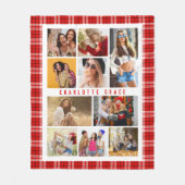 10フォトモダントレンディーレッドプレスタイリッシュイド フリースブランケット (正面)