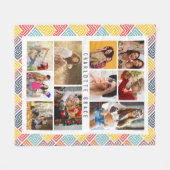 10フォトモダン抽象芸術カラフルジオメトリック名 フリースブランケット (正面(横))