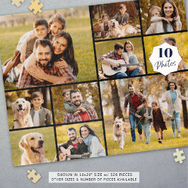 10フォトユニークコラージュシンプルブラック ジグソーパズル