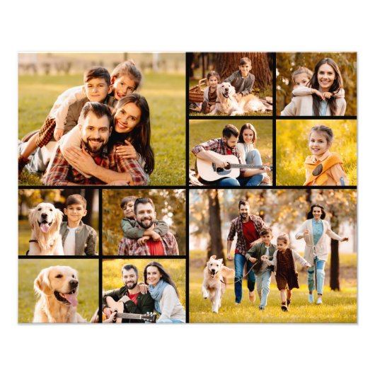 10フォトユニークコラージュシンプルブラック フォトプリント            (正面)