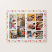 10フォト水モダン色スタイリッシュ水玉模様名 ジグソーパズル (横)