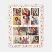 10フォト水モダン色スタイリッシュ水玉模様名 フリースブランケット (正面)