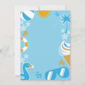 10プールへのスプラッシュパーティー誕生日ボーイサマー 招待状 (裏面)