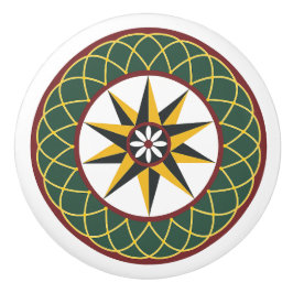 10ポイントスターラティスアミッシュオランダ16進サインノブ セラミックノブ