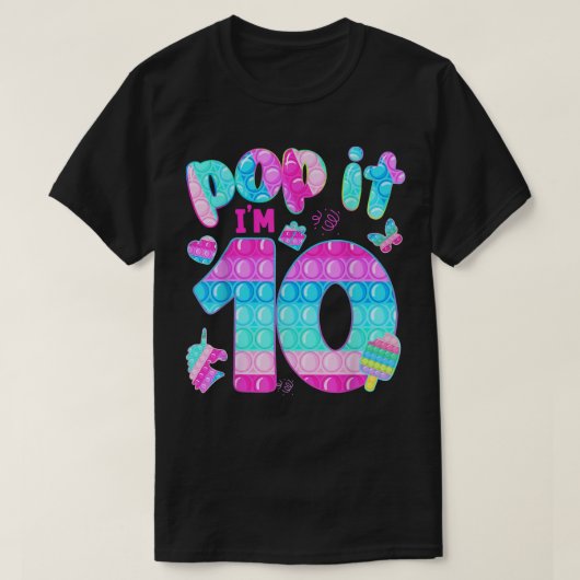 10ポップ・アートの女の子10誕生日10年 Tシャツ (デザイン正面)