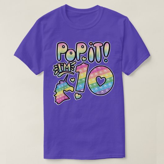 10ポップ・アートの歳誕生日女子10歳の小鬼 Tシャツ (デザイン正面)