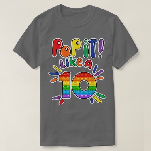 10ポップ・アートの歳誕生日女子10歳の小鬼 Tシャツ (デザイン正面)