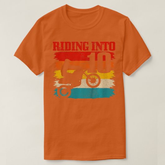 10モトクロス10誕生日ダートBに乗る子供 Tシャツ (デザイン正面)