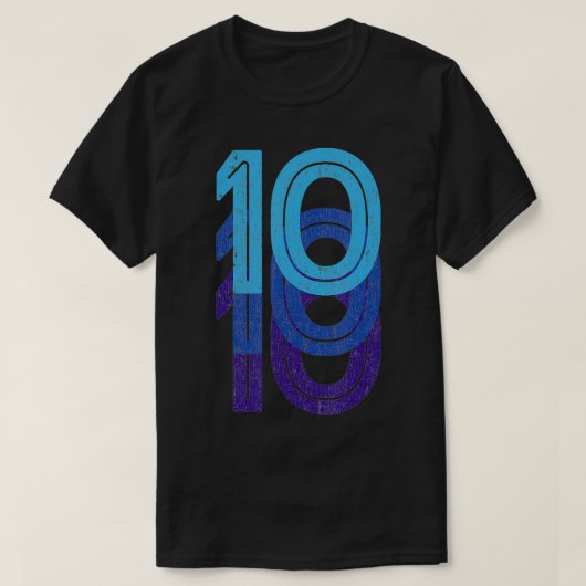 10ラッキーナンバー10年誕生日エイジスポーツチーム Tシャツ (デザイン正面)