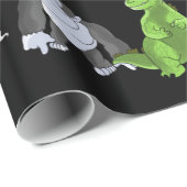 10リトルモンスターズ包装紙（黒） ラッピングペーパー (ロールコーナー)